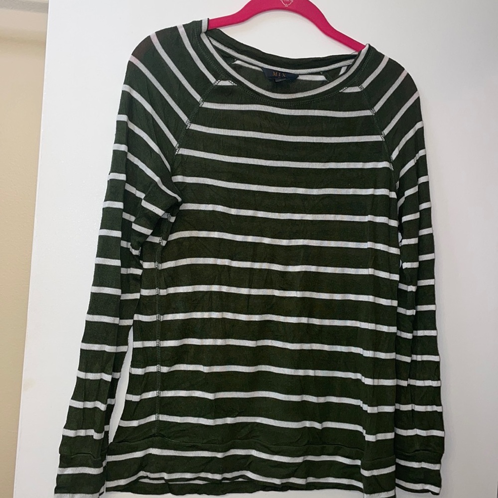 Small Green/White Striped Long Sleeve